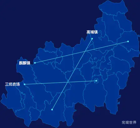 echarts揭阳市普宁市geoJson地图自定义引导线